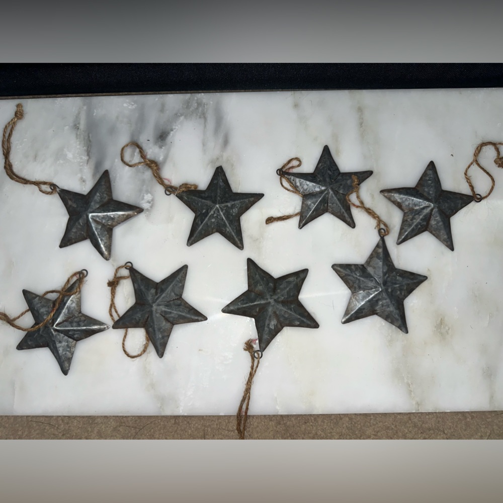 Vintage tin Star ornaments (8)
